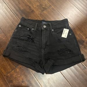Aeropostale black denim mom short size 000